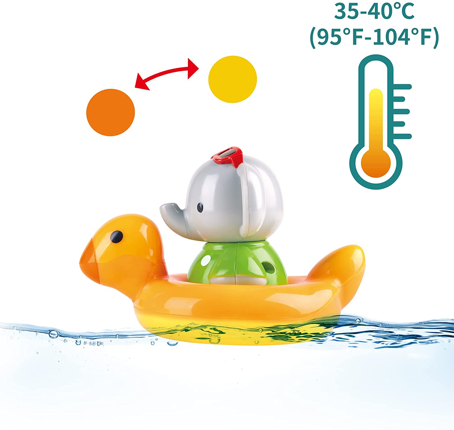 Hape Spin Splash & Swim Elephant Color-Changing Spinning Float Bath Toy