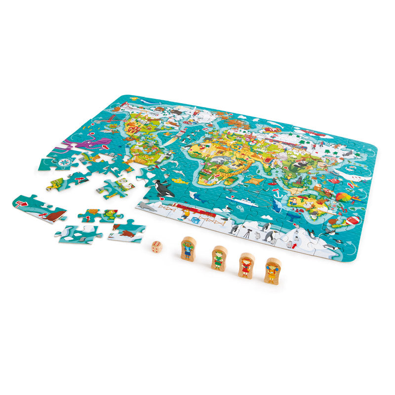 2-in-1 World Map Puzzle and Game