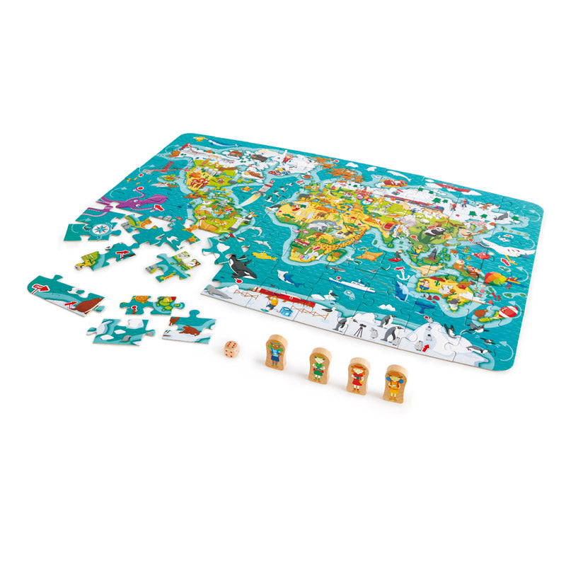 2-in-1 World Map Puzzle and Game